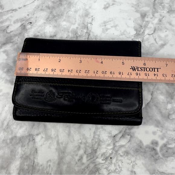 FOSSIL Black Genuine Leather Embossed Logo Trifold Wallet - Picture 13 of 15